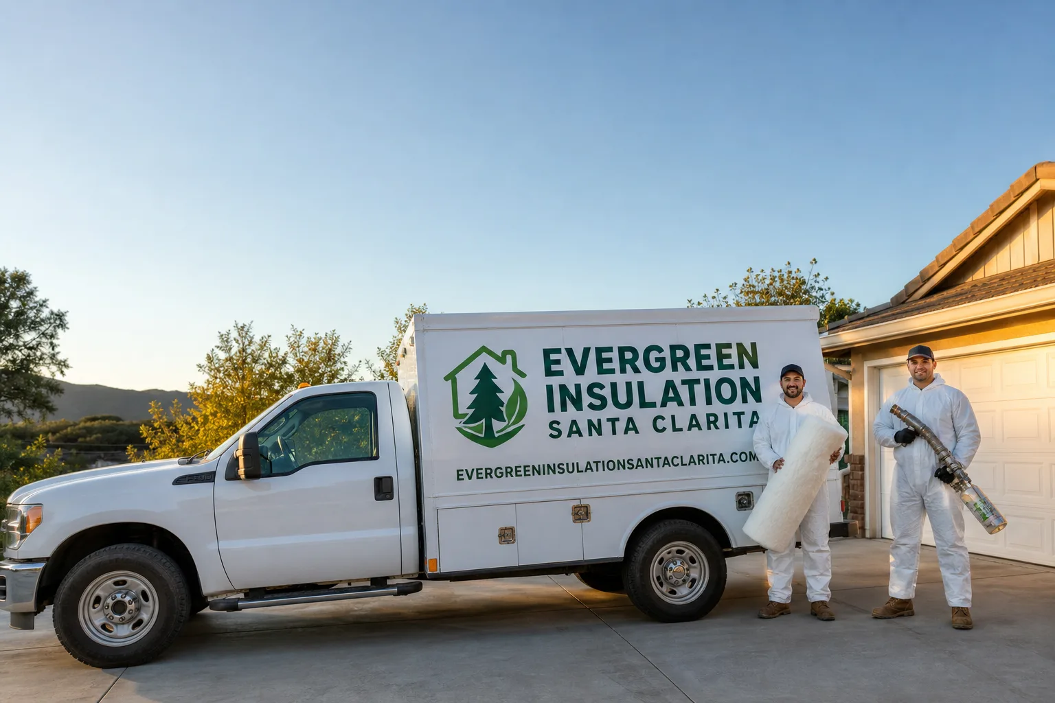Evergreen Insulation Santa Clarita service vehicle and crew in Santa Clarita, CA
